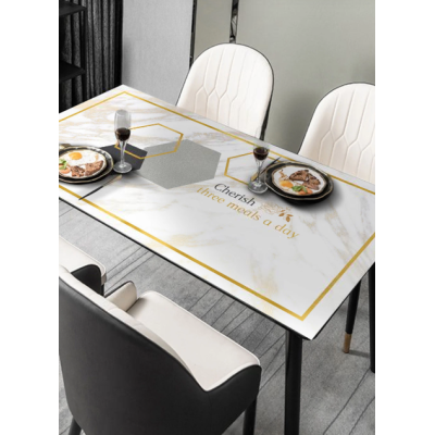 Біла скатертина для кухні та їдальні на замовлення "White marble", 60*90 см Біла скатертина для кухні та їдальні на замовлення "White marble", 60*90 см